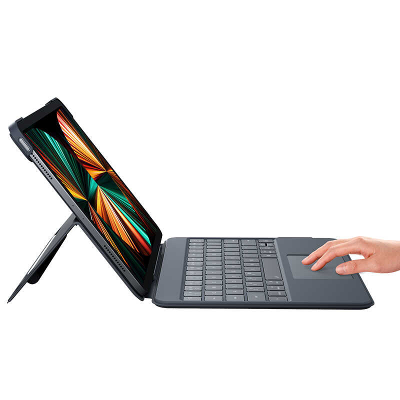 Apple iPad Pro 12.9 2020 (4.Nesil) Benks KB02 Kablosuz Klavyeli Kılıf Gri