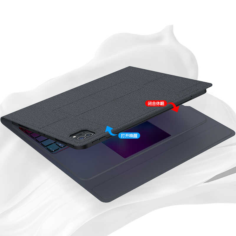 Apple iPad Pro 12.9 2020 (4.Nesil) Benks Multifunctional Kablosuz Klavyeli Kılıf Siyah