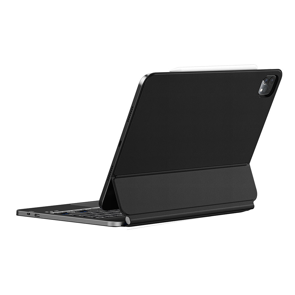 Apple iPad Pro 12.9 2021 (5.Nesil) Wiwu MK-003 Gizli Kalem Bölmeli Klavyeli Standlı Kılıf Siyah