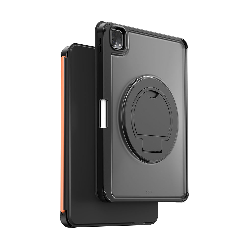 Apple iPad Pro 12.9 2021 (5.Nesil) Wiwu MK-007 Combo Pro Kalem Bölmeli Klavyeli Standlı Kılıf Siyah