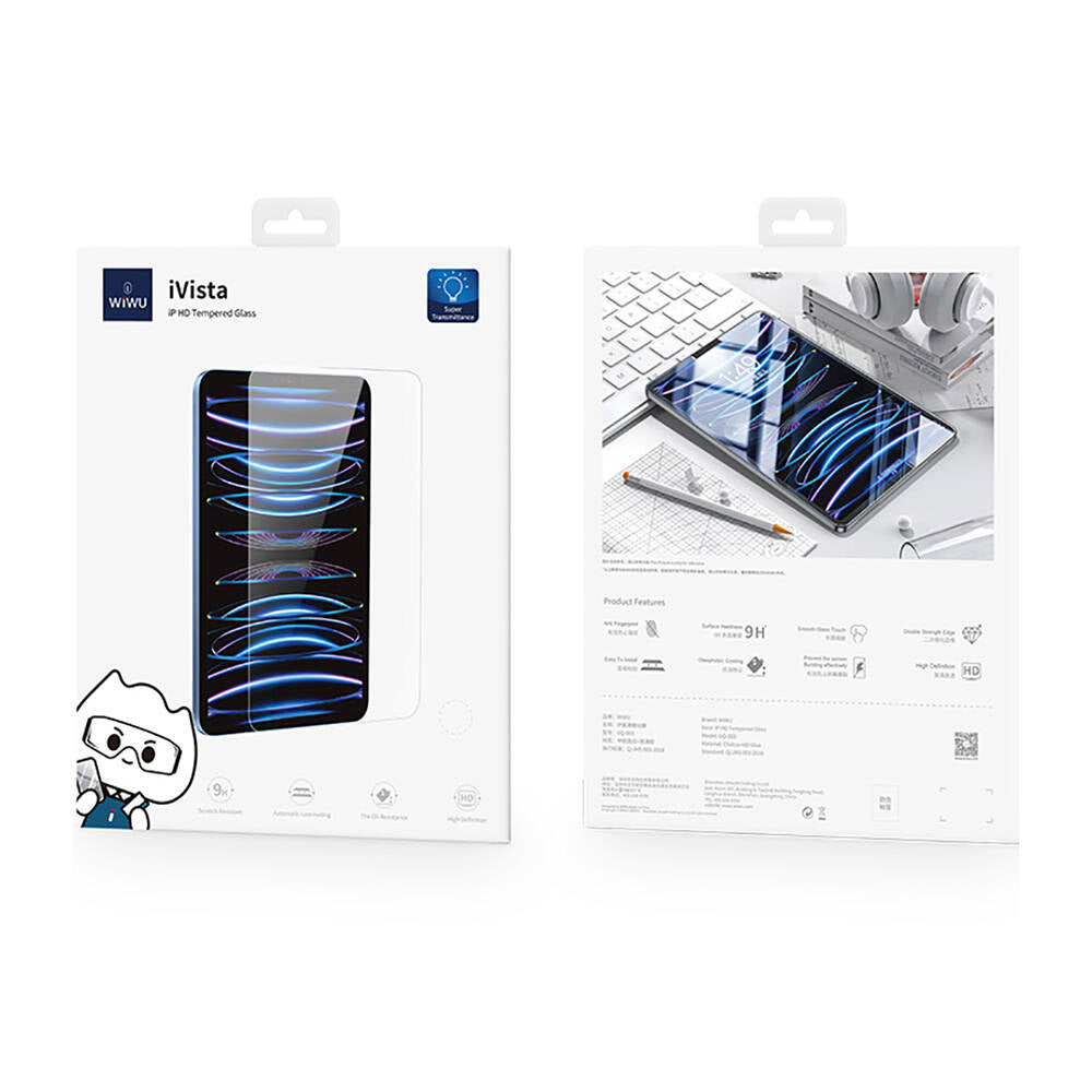 Apple iPad Pro 13 2024 Wiwu Wi-GQ003 iVista Serisi Oleofobik HD Temperli Cam Ekran Koruyucu Şeffaf