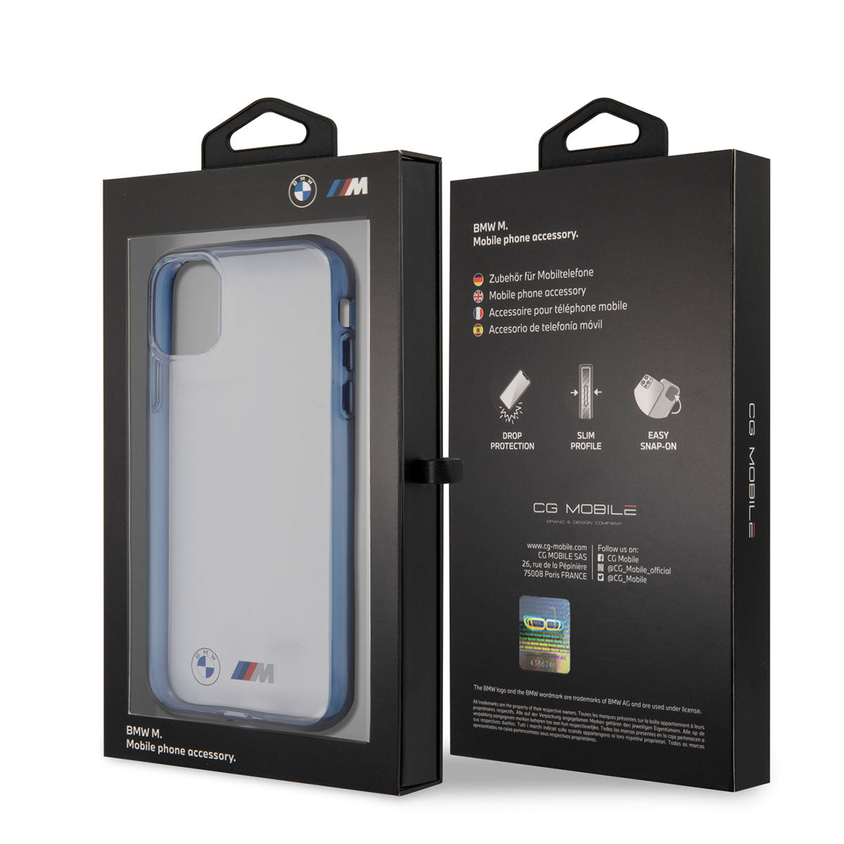 Apple iPhone 11 Kılıf BMW Buzlu Transparan Dizayn Kapak Şeffaf-Mavi