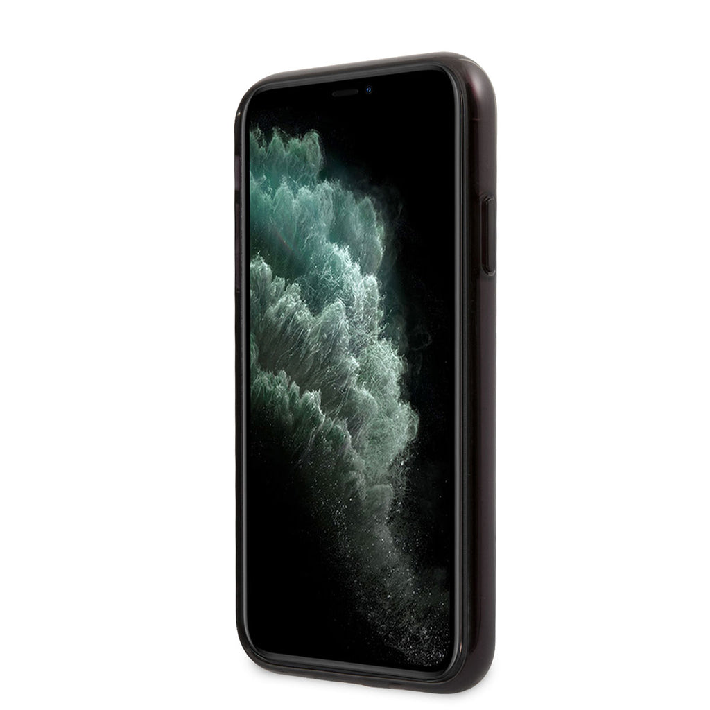 Apple iPhone 11 Kılıf BMW Transparan Elektroplatin Kenar Kaplama Dizayn Kapak Şeffaf-Siyah