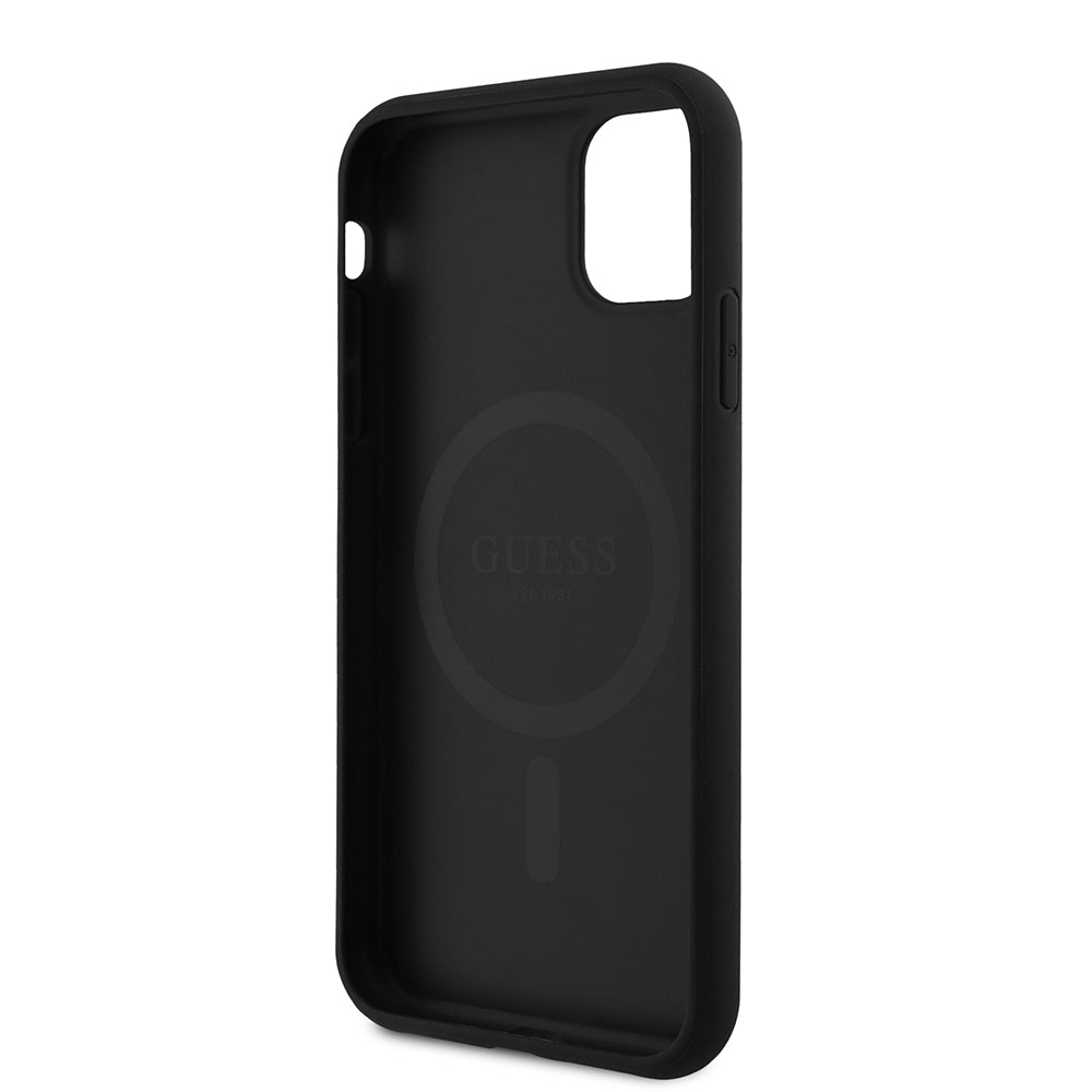 Apple iPhone 11 Kılıf Guess Orjinal Lisanslı 4G Desen Yazı Logolu Kapak Kahverengi