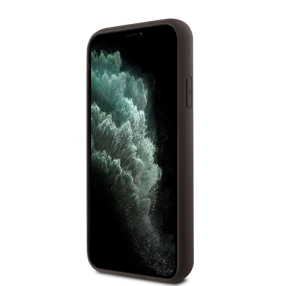 Apple iPhone 11 Kılıf Guess Orjinal Lisanslı 4G Desen Yazı Logolu Kapak Siyah