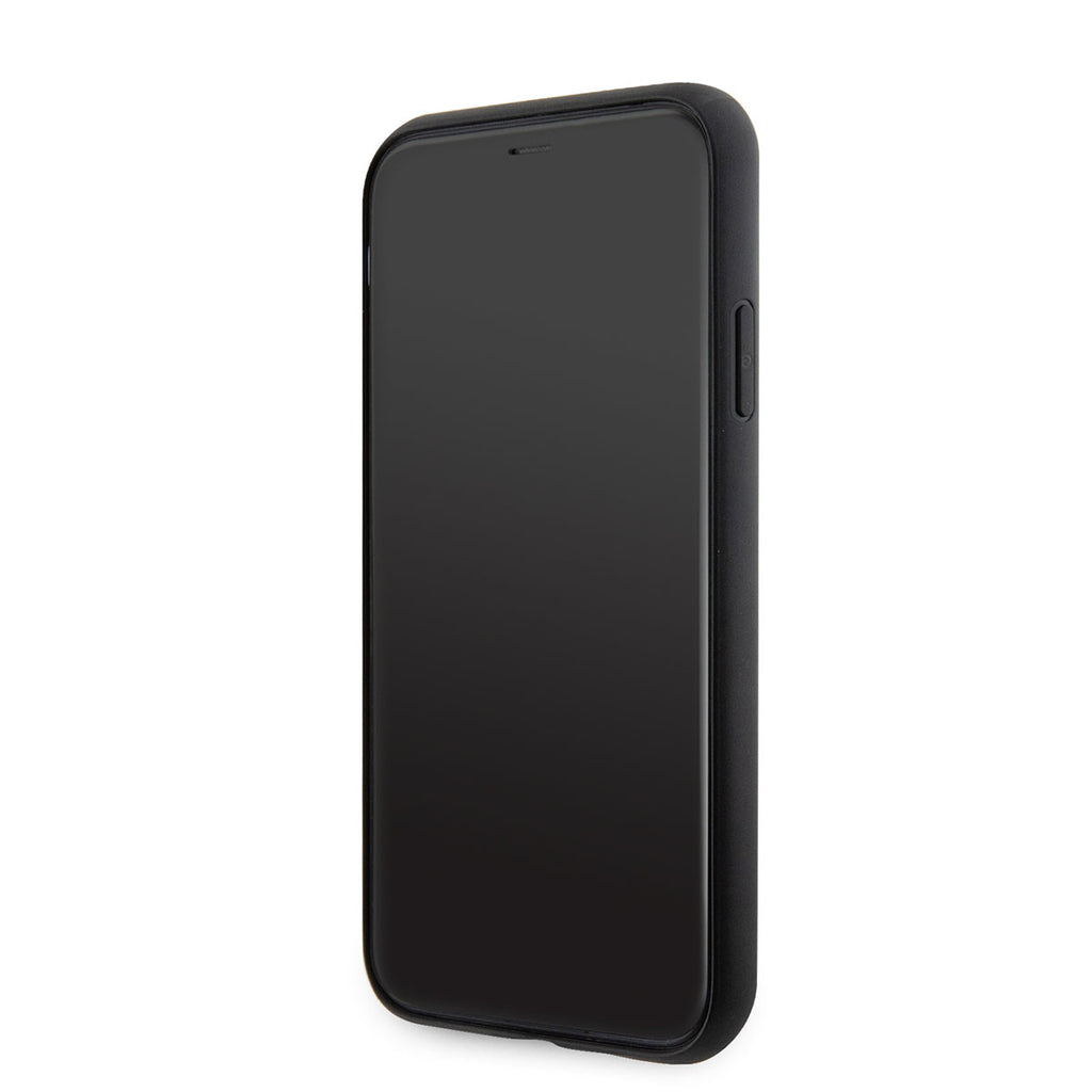 Apple iPhone 11 Kılıf Guess Orjinal Lisanslı Taşlı Arka Yüzey Üçgen Logolu Kapak Gold