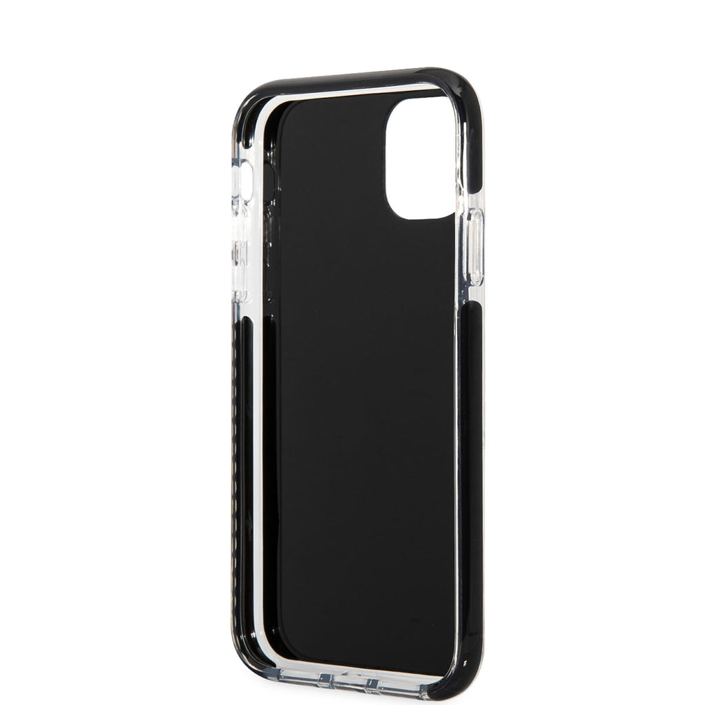 Apple iPhone 11 Kılıf Karl Lagerfeld Kenarları Siyah Silikon K&C Dizayn Kapak Siyah