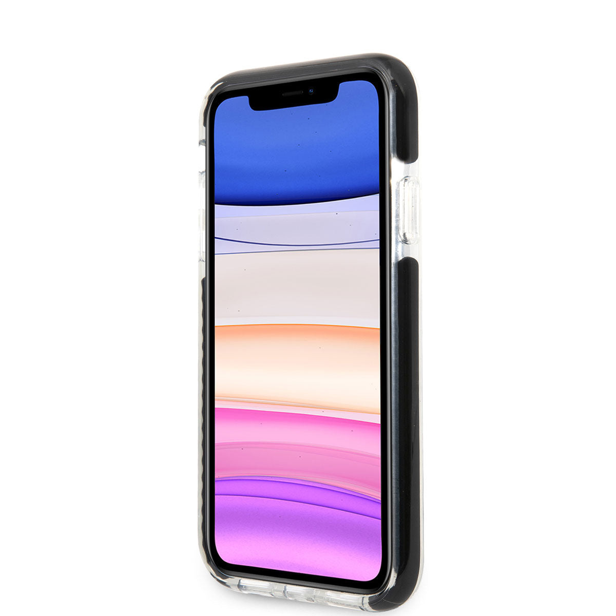 Apple iPhone 11 Kılıf Karl Lagerfeld Kenarları Siyah Silikon K&C Dizayn Kapak Siyah