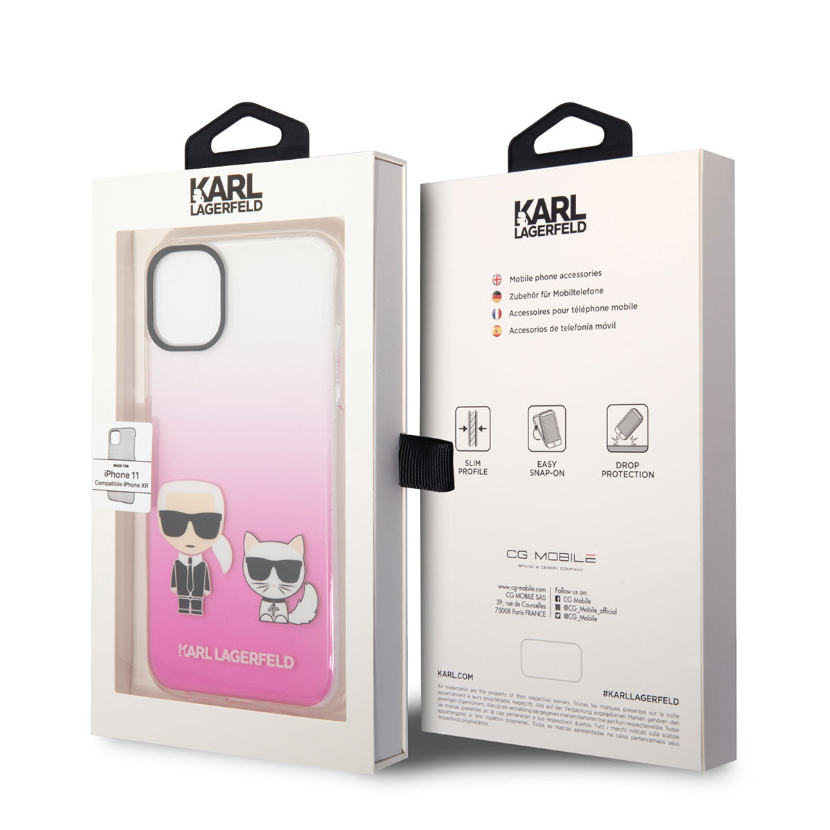 Apple iPhone 11 Kılıf Karl Lagerfeld Sert TPU K&C Dizayn Kapak Renksiz