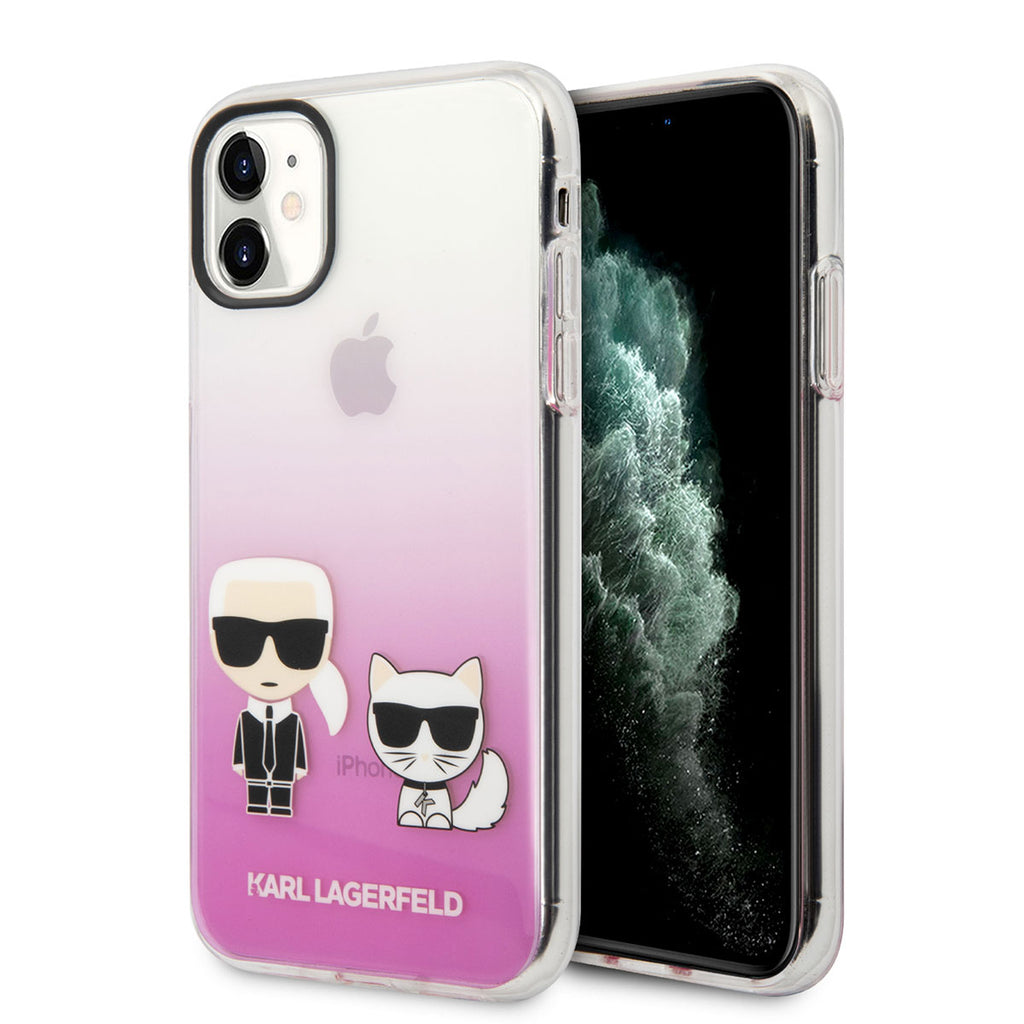 Apple iPhone 11 Kılıf Karl Lagerfeld Sert TPU K&C Dizayn Kapak Renksiz