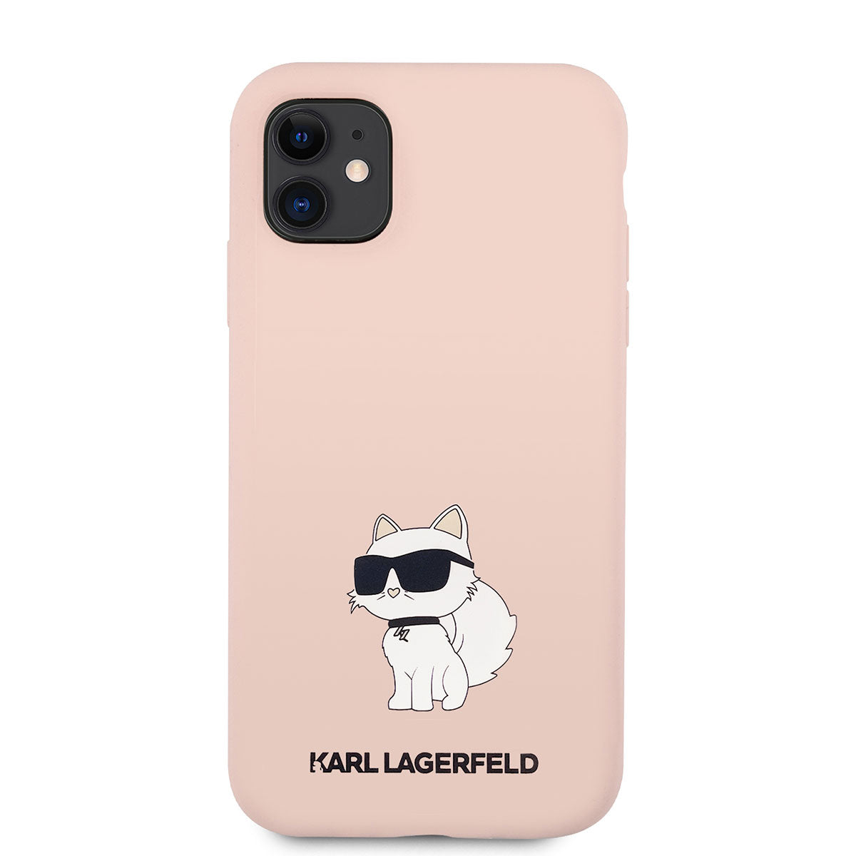 Apple iPhone 11 Kılıf Karl Lagerfeld Silikon Choupette Dizayn Kapak Pembe