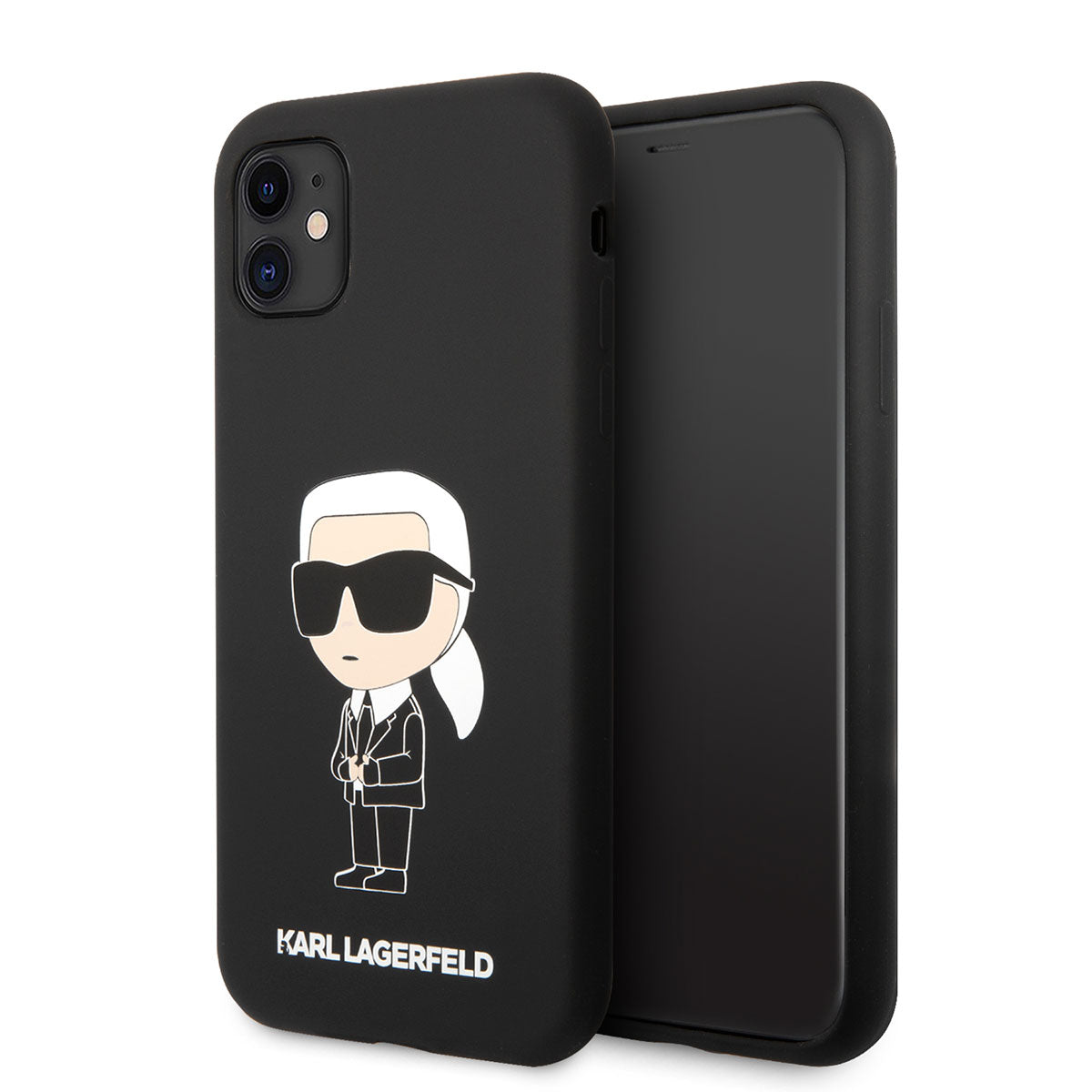 Apple iPhone 11 Kılıf Karl Lagerfeld Silikon Karl Dizayn Kapak Siyah