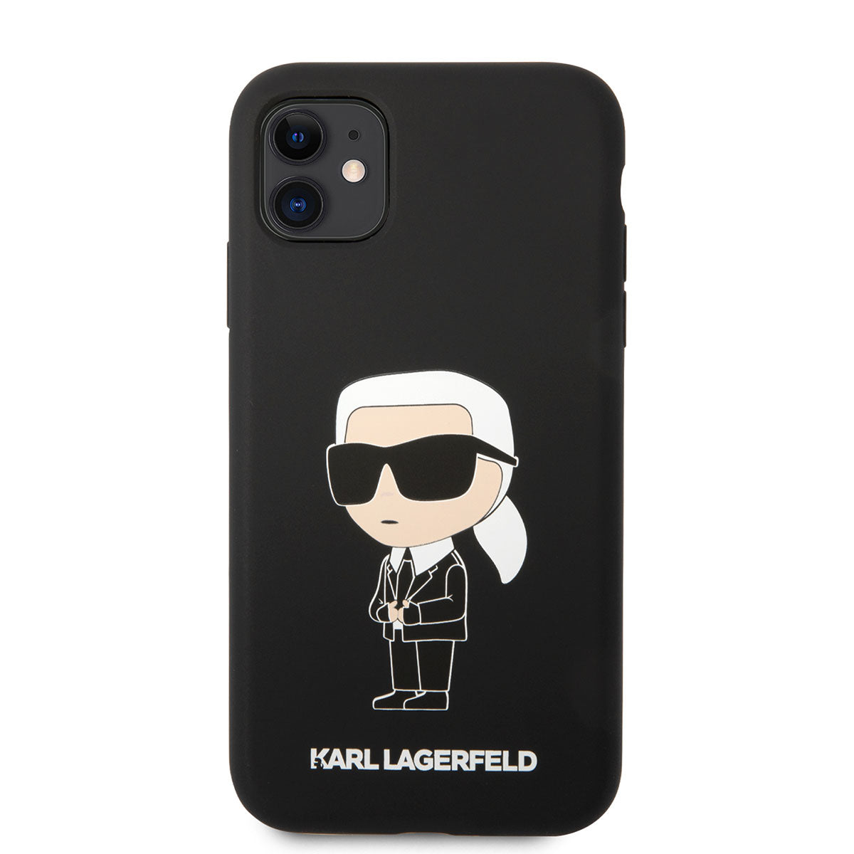 Apple iPhone 11 Kılıf Karl Lagerfeld Silikon Karl Dizayn Kapak Siyah