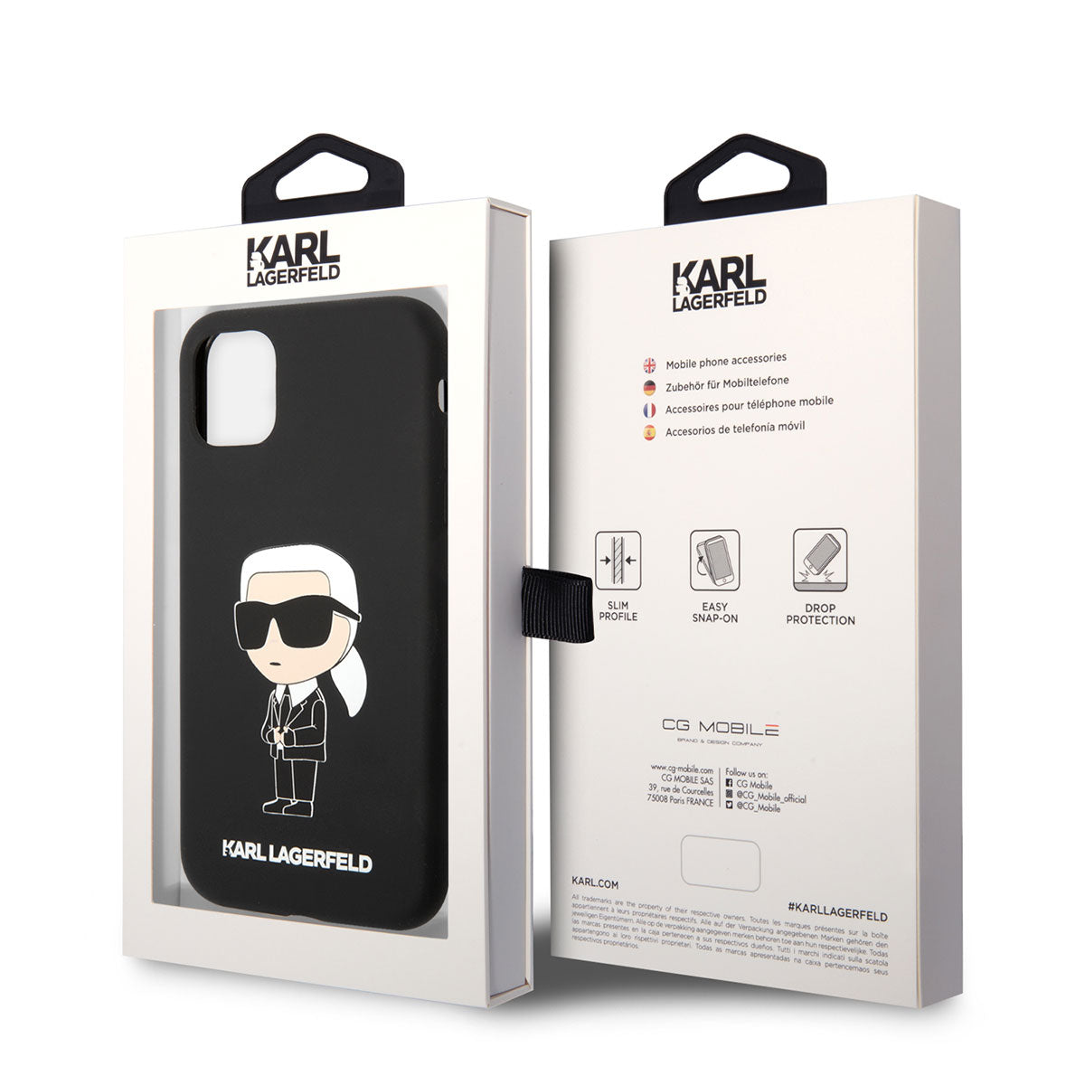 Apple iPhone 11 Kılıf Karl Lagerfeld Silikon Karl Dizayn Kapak Beyaz