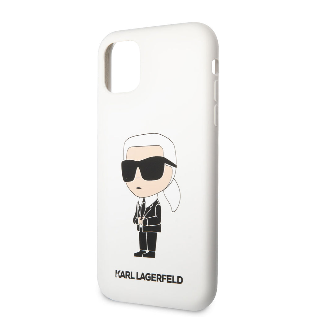 Apple iPhone 11 Kılıf Karl Lagerfeld Silikon Karl Dizayn Kapak Siyah