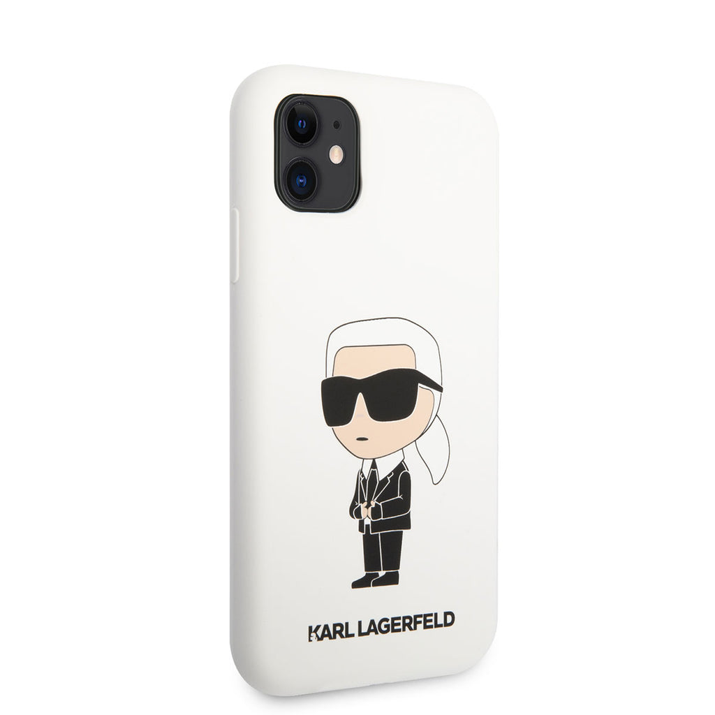 Apple iPhone 11 Kılıf Karl Lagerfeld Silikon Karl Dizayn Kapak Siyah