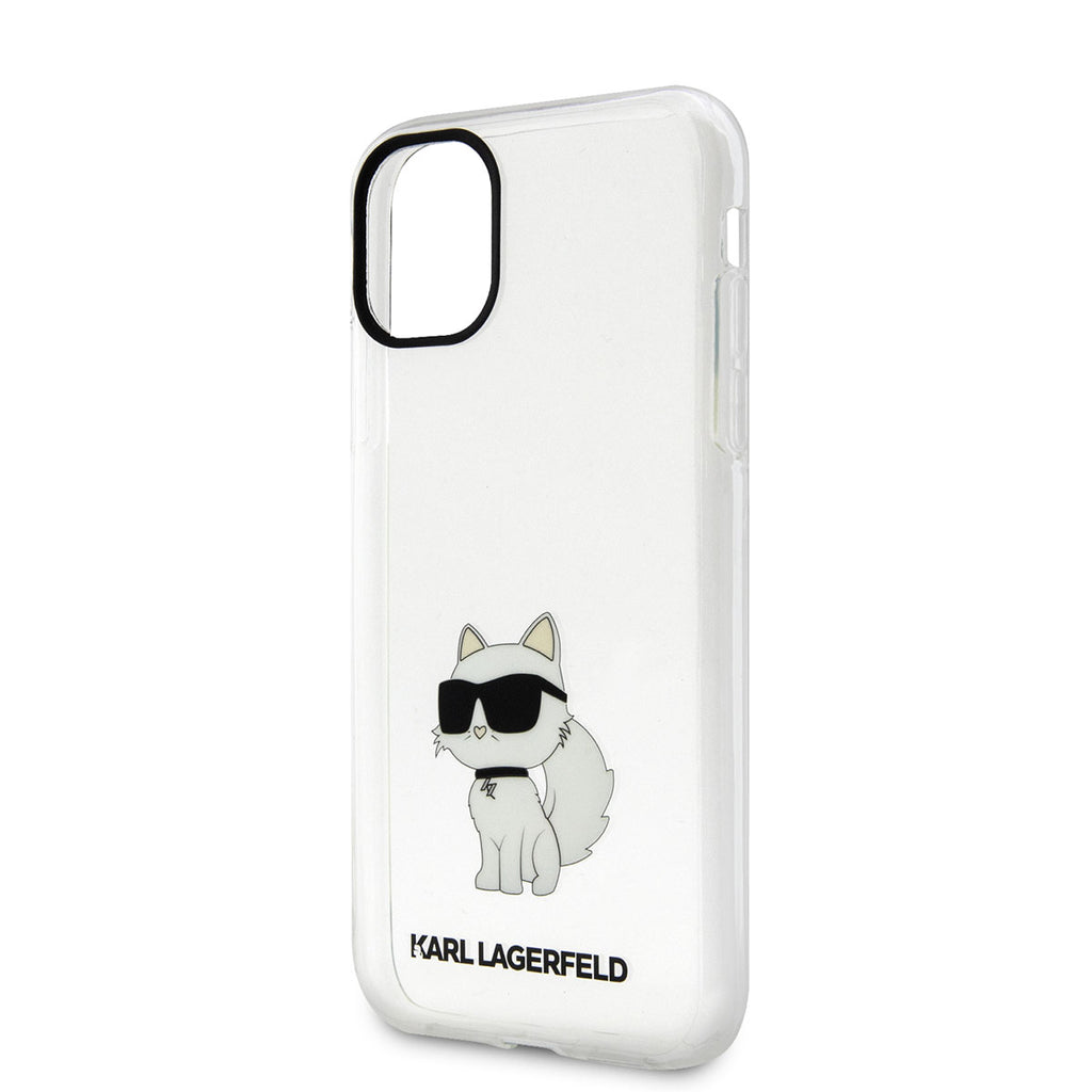 Apple iPhone 11 Kılıf Karl Lagerfeld Transparan Choupette Dizayn Kapak Renksiz