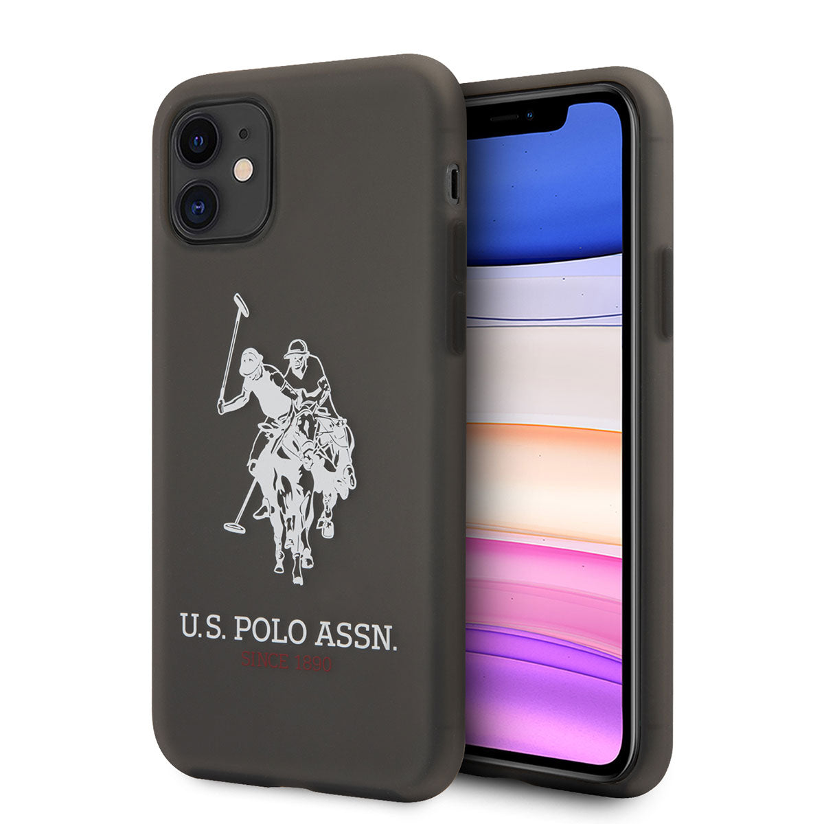 Apple iPhone 11 Kılıf U.S. POLO ASSN. Transparan Silikon Büyük Logo Dizayn Kapak Siyah