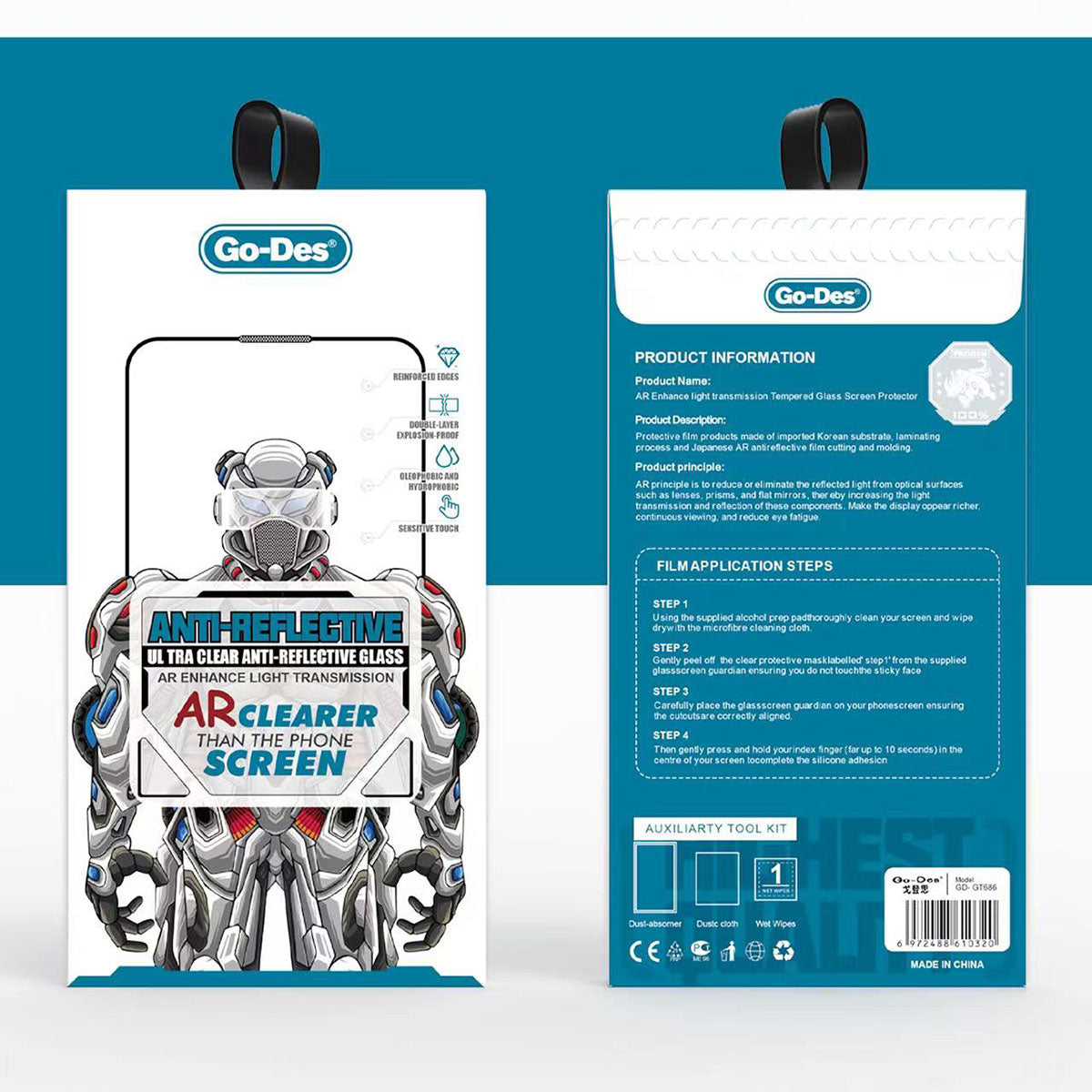 Apple iPhone 11 Pro Go Des Anti Reflective Temperli Cam Ekran Koruyucu Siyah