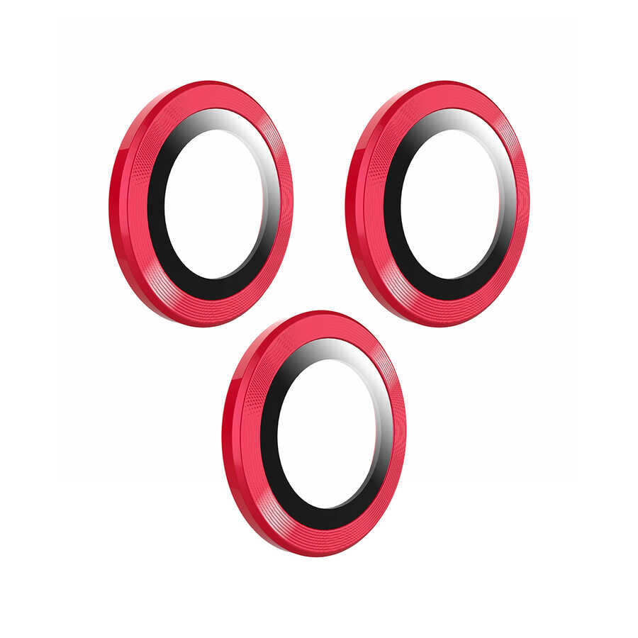 Apple iPhone 11 Pro Max Go Des Eagle Kamera Lens Koruyucu Kırmızı