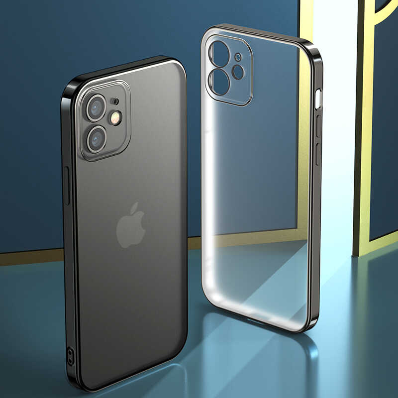 Apple iPhone 12 Benks Matte Electroplated TPU Kapak Renksiz