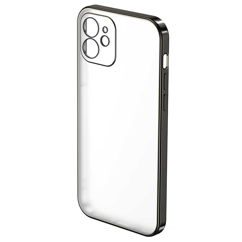 Apple iPhone 12 Benks Matte Electroplated TPU Kapak Siyah