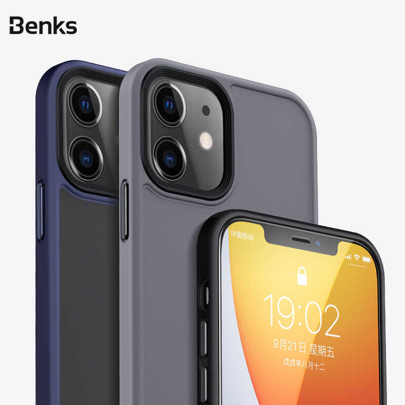 Apple iPhone 12 Kılıf Benks Hybrid Kapak Siyah