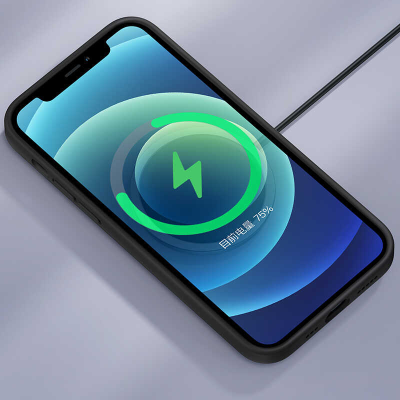 Apple iPhone 12 Kılıf Benks M-safe Magnetic Original Apple MFI Certified Silikon Kapak Mavi