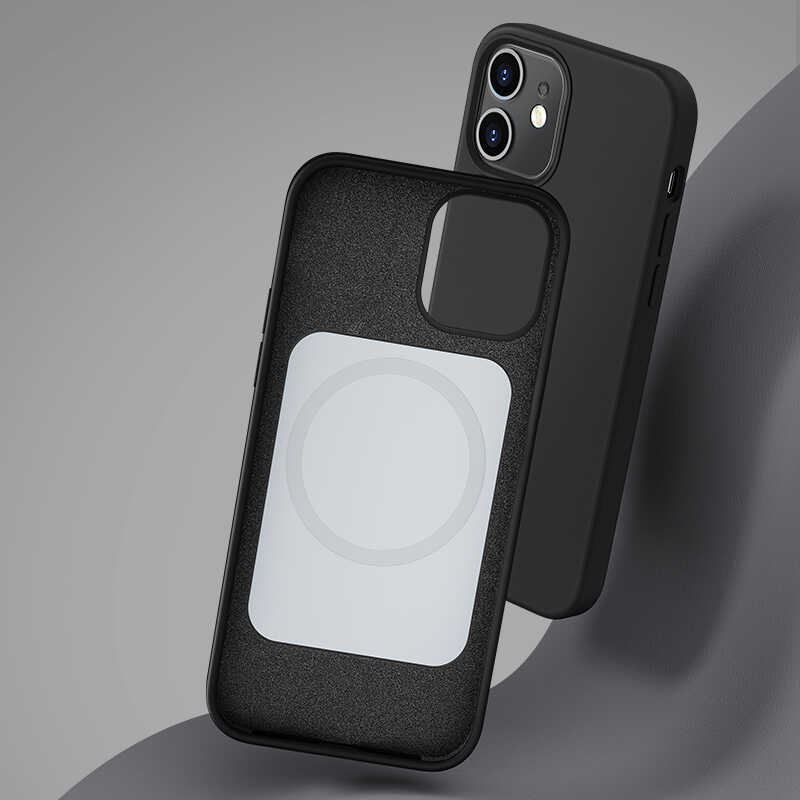 Apple iPhone 12 Kılıf Benks M-safe Magnetic Original Apple MFI Certified Silikon Kapak Mavi