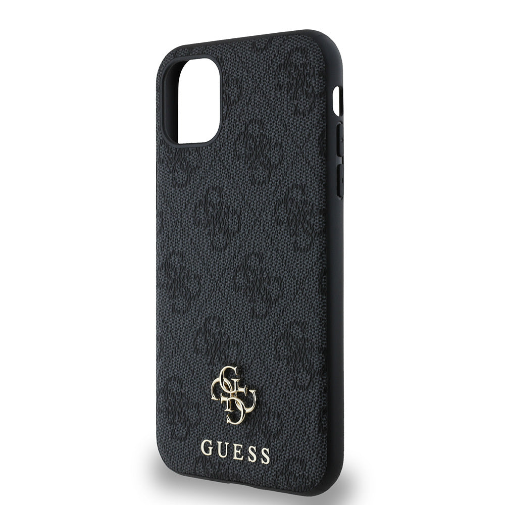 Apple iPhone 12 Kılıf Guess Orjinal Lisanslı M-safe Şarj Özellikli Small 4G Classic Kapak Kahverengi