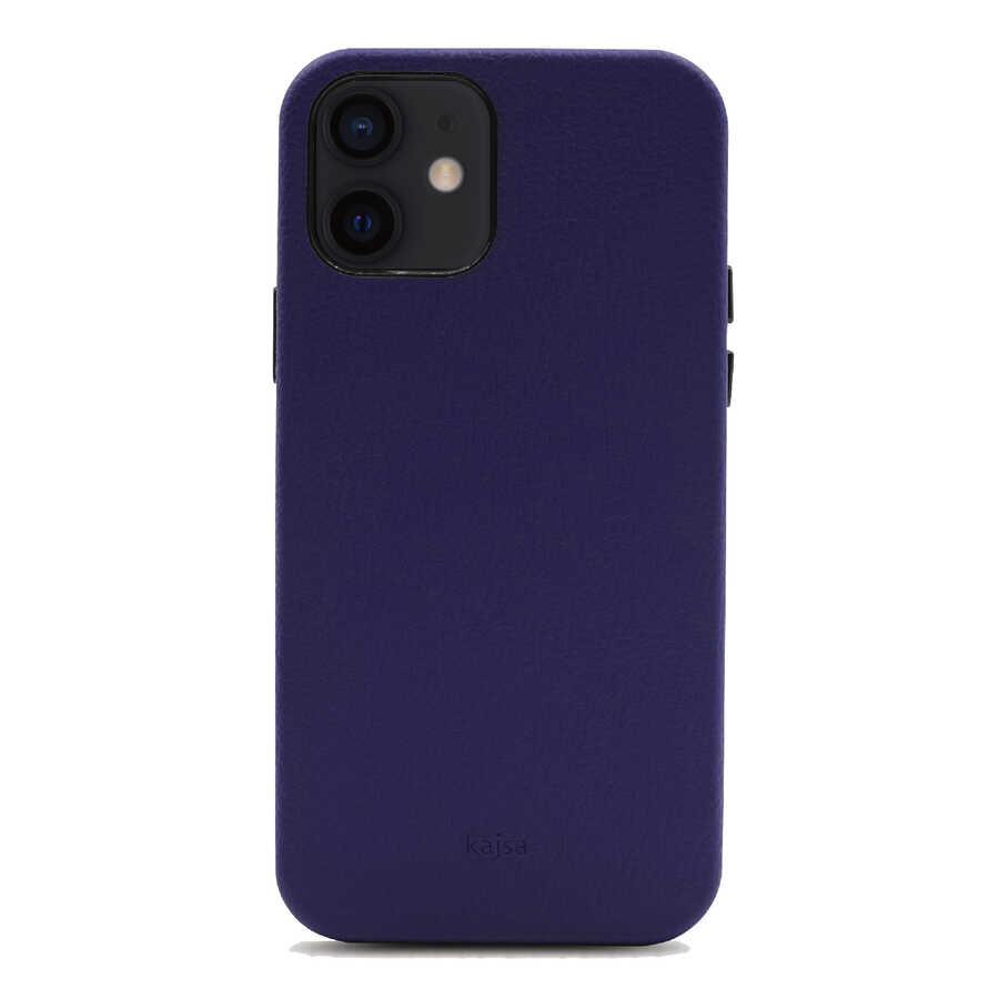 Apple iPhone 12 Kılıf Kajsa Litchi Kapak Mavi
