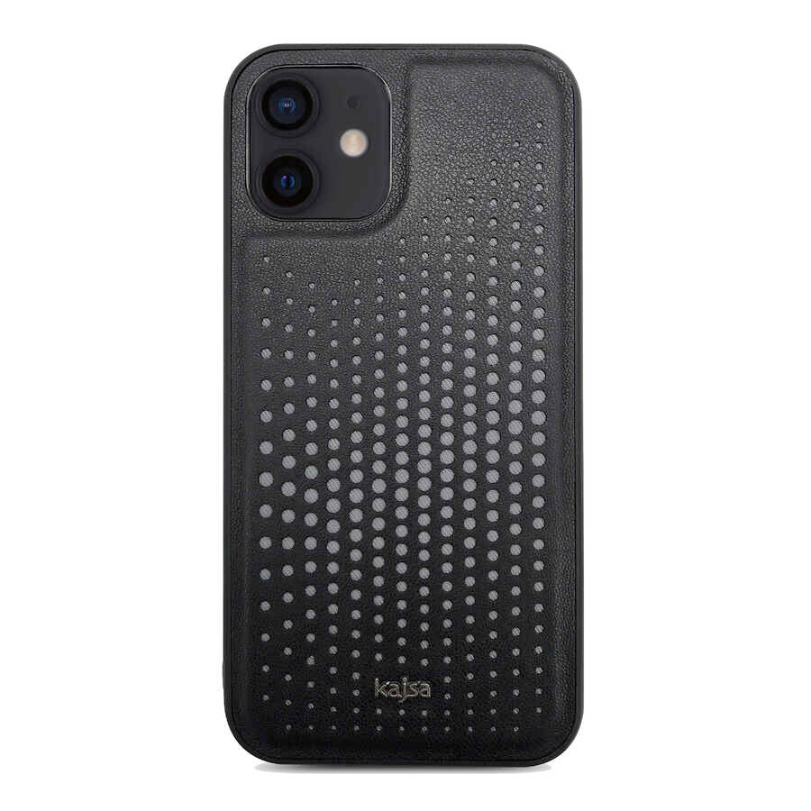 Apple iPhone 12 Kılıf Kajsa Splendid Serisi Circle Kapak Siyah