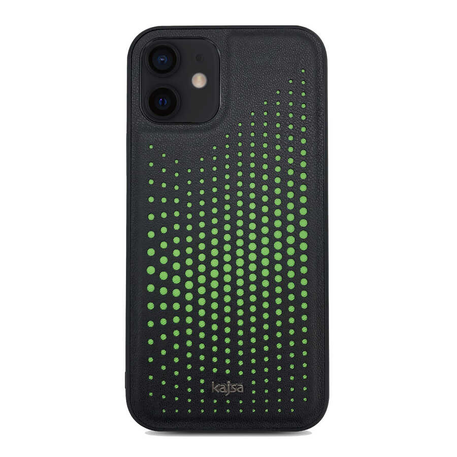Apple iPhone 12 Kılıf Kajsa Splendid Serisi Circle Kapak Yeşil