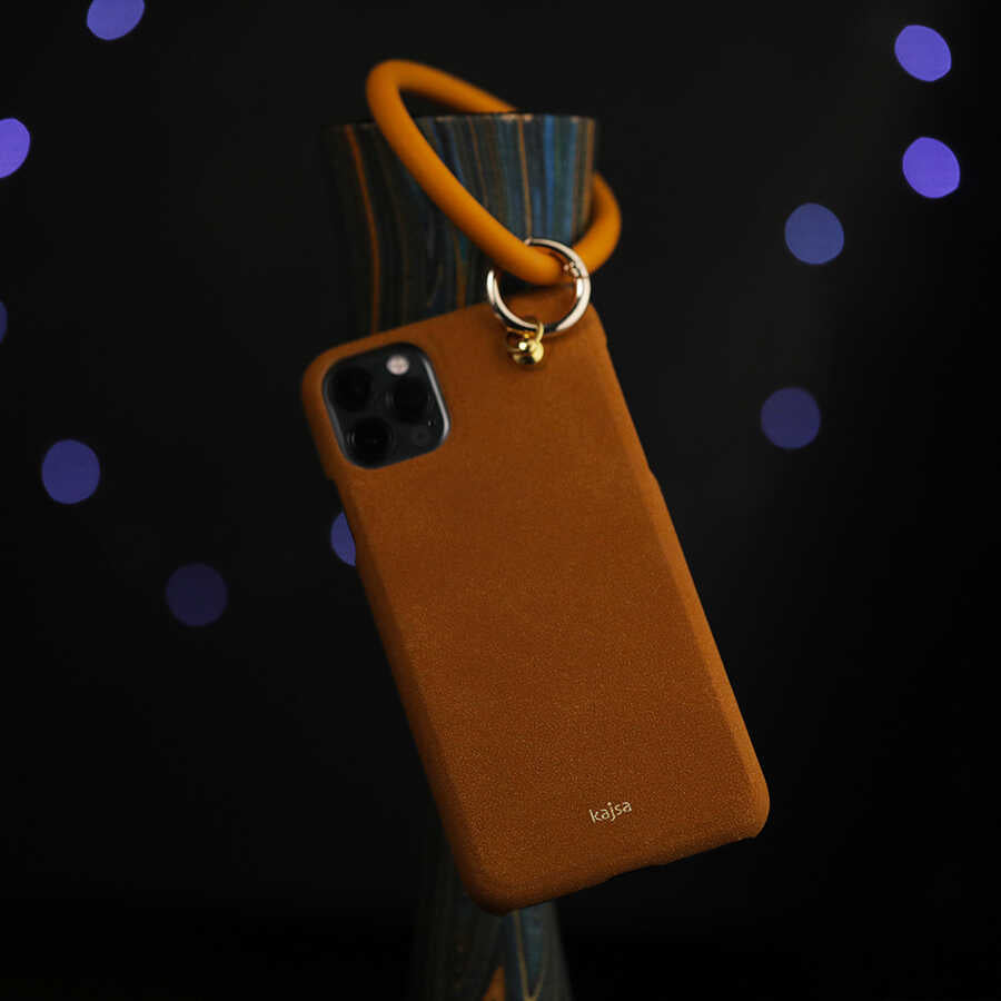 Apple iPhone 12 Kılıf Kajsa Splendid Serisi Morandi Ring Kapak Kahverengi