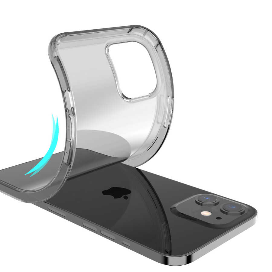 Apple iPhone 12 Kılıf Kajsa Transparent Kapak Gri