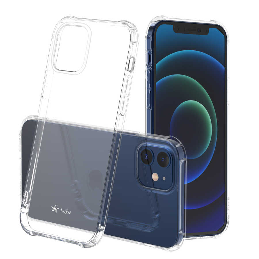 Apple iPhone 12 Kılıf Kajsa Transparent Kapak Renksiz