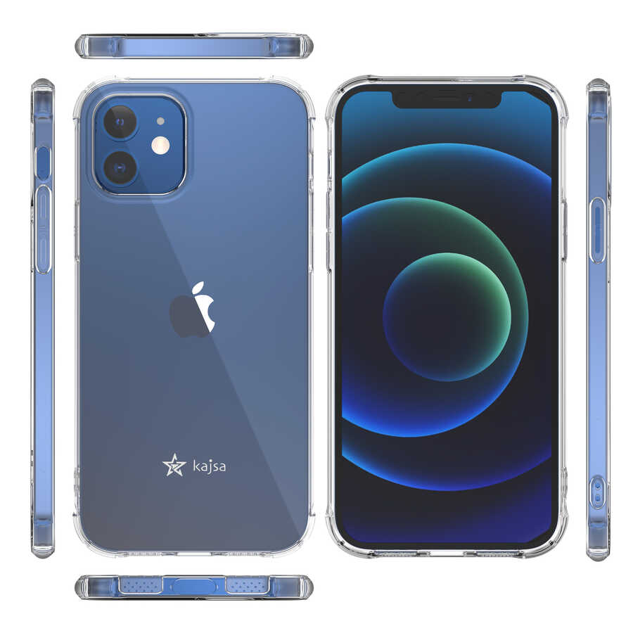 Apple iPhone 12 Kılıf Kajsa Transparent Kapak Gri
