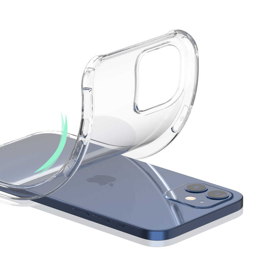 Apple iPhone 12 Kılıf Kajsa Transparent Kapak Gri