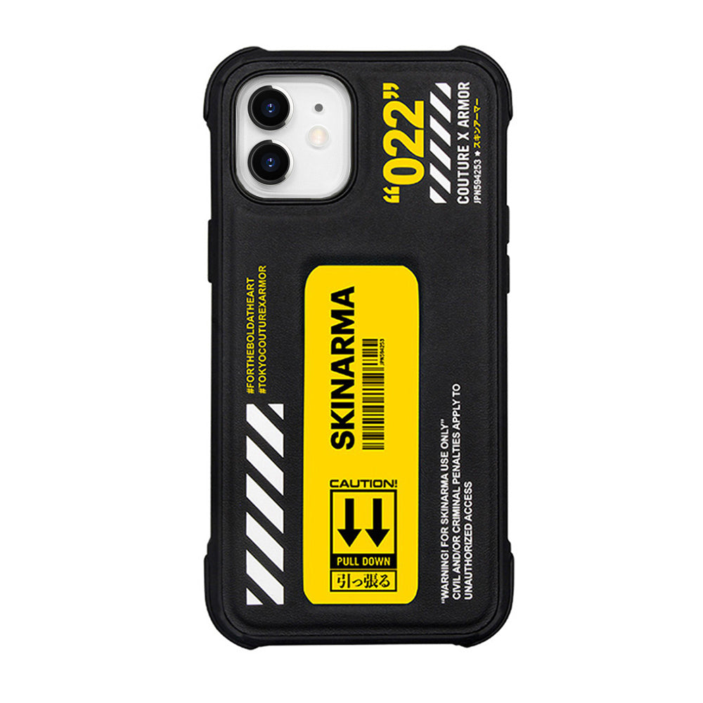 Apple iPhone 12 Kılıf SkinArma Standlı Deri Görünümlü Shingoki Kapak Sarı