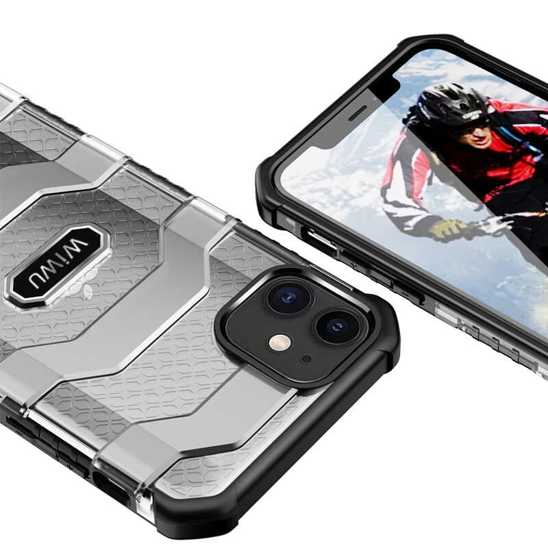 Apple iPhone 12 Kılıf Wiwu Voyager Kapak Mavi