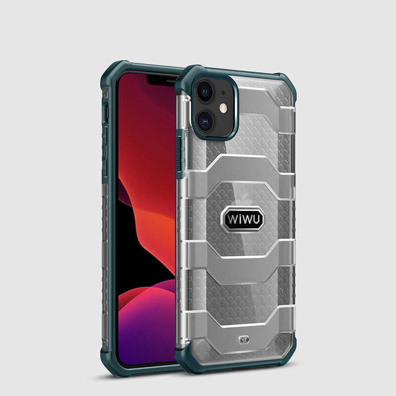 Apple iPhone 12 Mini Kılıf Wiwu Voyager Kapak Koyu Yeşil