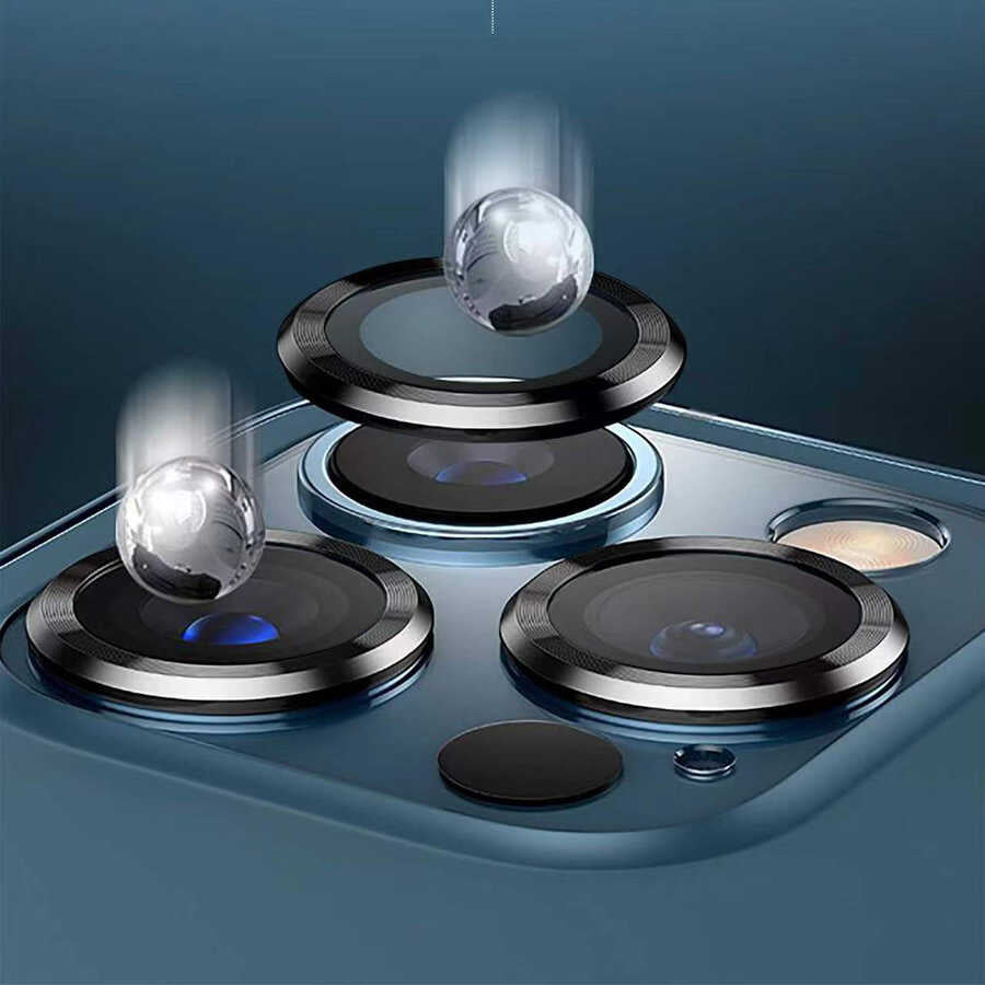 Apple iPhone 12 Pro Go Des Eagle Kamera Lens Koruyucu Lacivert