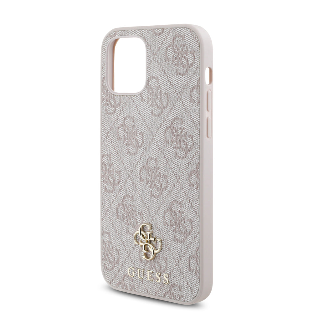 Apple iPhone 12 Pro Kılıf Guess Orjinal Lisanslı M-safe Şarj Özellikli Small 4G Classic Kapak Siyah