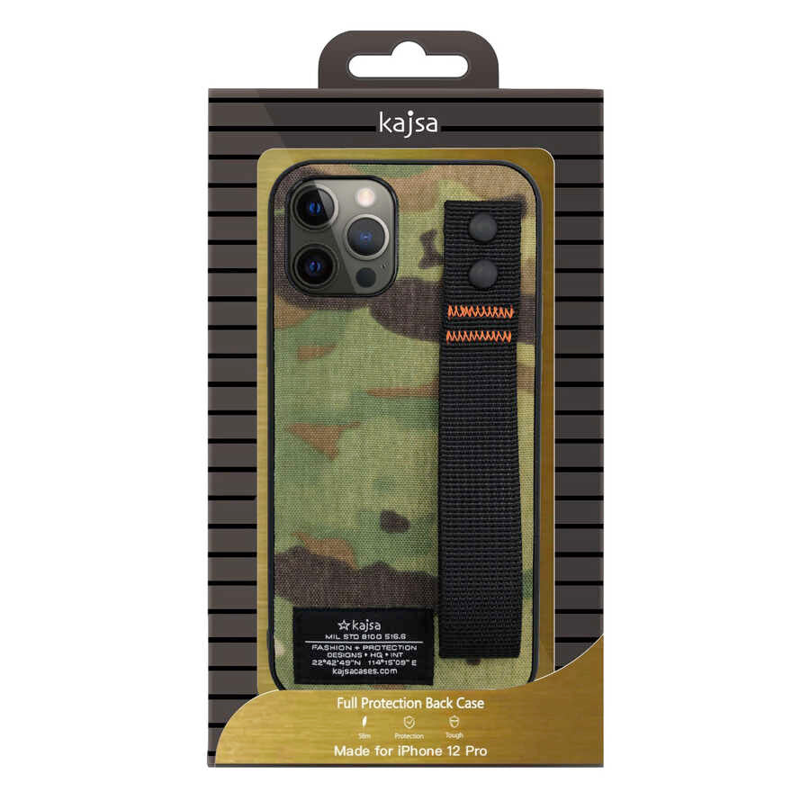 Apple iPhone 12 Pro Kılıf Kajsa Cordura Serisi Military Kapak Kahverengi
