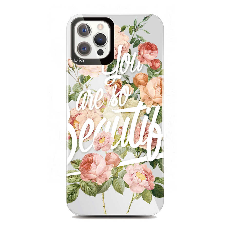 Apple iPhone 12 Pro Kılıf Kajsa Floral Kapak NO2