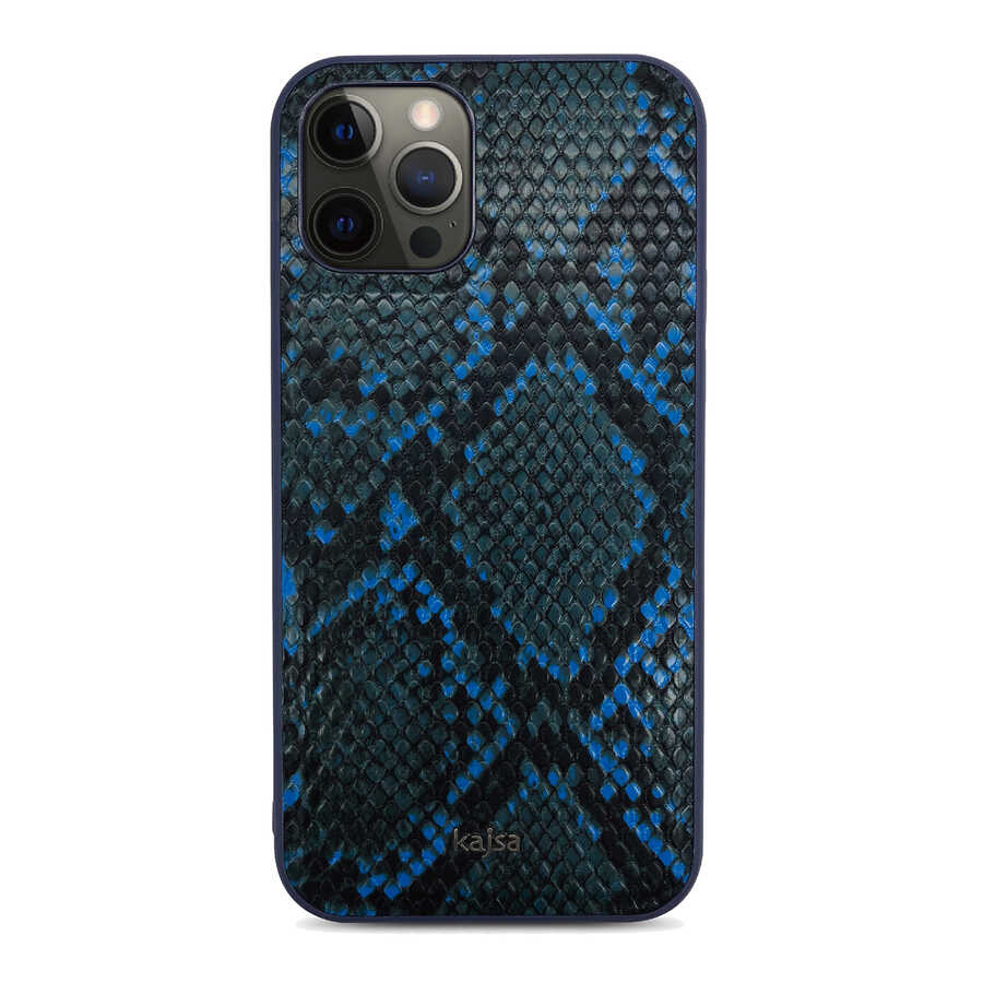 Apple iPhone 12 Pro Kılıf Kajsa Glamorous Serisi Snake Pattern Kapak Sarı