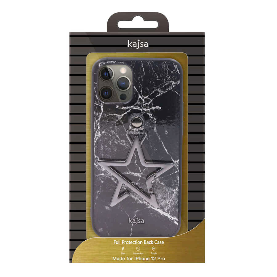 Apple iPhone 12 Pro Kılıf Kajsa Starry Serisi Marble Kapak NO4