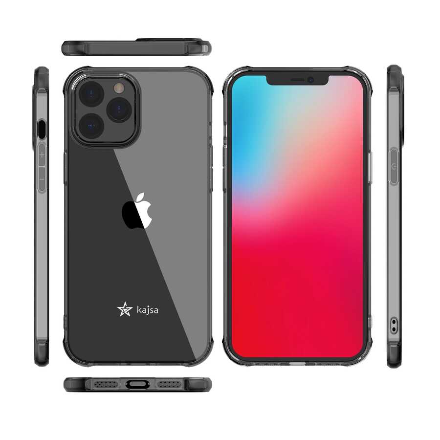Apple iPhone 12 Pro Kılıf Kajsa Transparent Kapak Gri