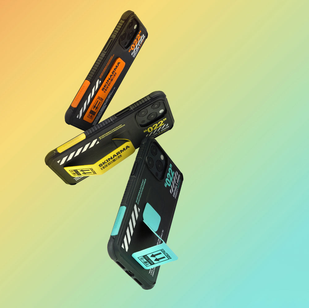 Apple iPhone 12 Pro Kılıf SkinArma Standlı Deri Görünümlü Shingoki Kapak Turuncu