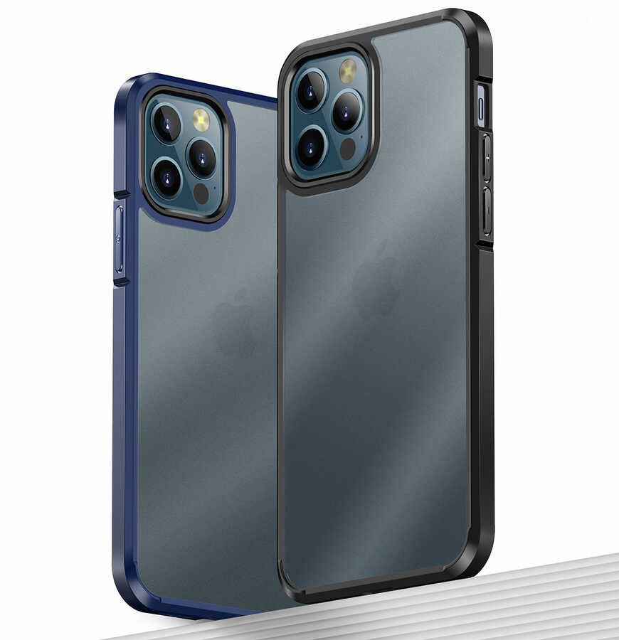 Apple iPhone 12 Pro Kılıf Wlons H-Bom Kapak Lacivert